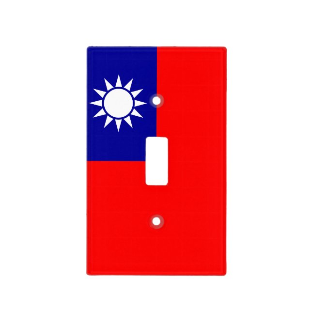 Taiwan Flag: Republic of China, Chinese Taipei Light Switch Cover (Front)