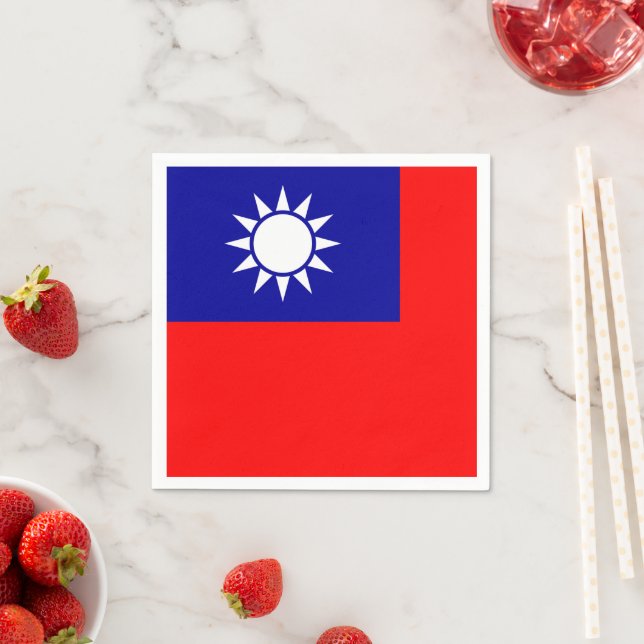 Taiwan Flag: Republic of China, Chinese Taipei Napkins (Insitu)