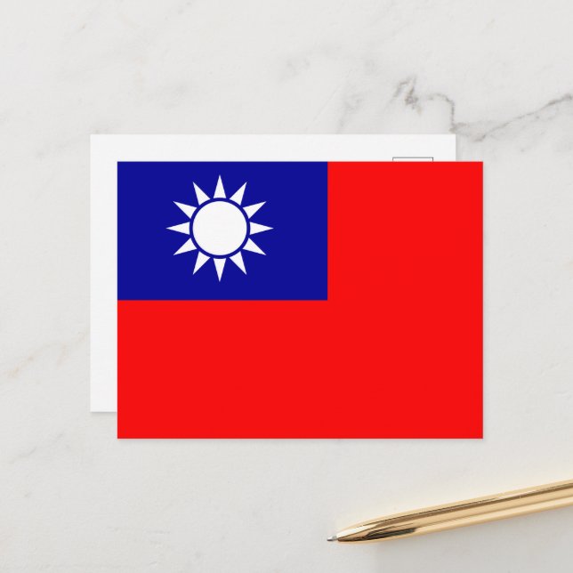 Taiwan Flag: Republic of China, Chinese Taipei Postcard (Front/Back In Situ)