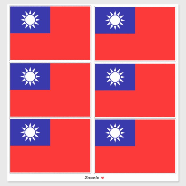 Taiwan Flag: Republic of China, Chinese Taipei Sticker (Sheet)