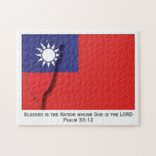 TAIWAN FLAG ROC Blessed Nation Taiwanese Jigsaw Puzzle