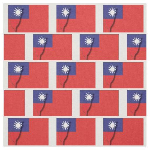TAIWAN Flag ROC Map Outline Fabric