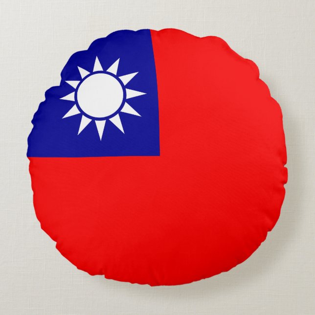 Taiwan Flag Round Pillow (Front)
