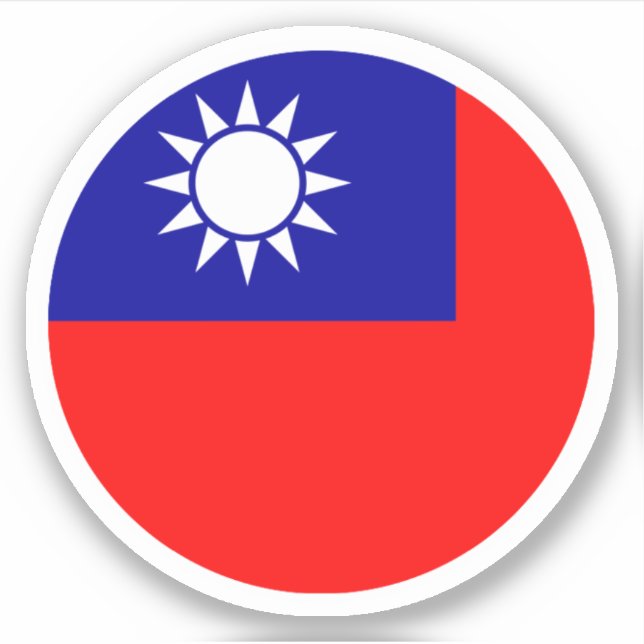 Taiwan Flag Round Sticker (Front)