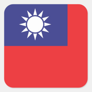 Taiwan Flag Square Sticker