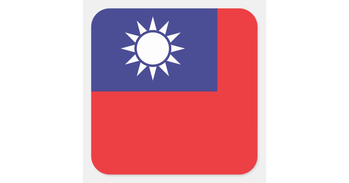 Taiwan Flag Square Sticker | Zazzle