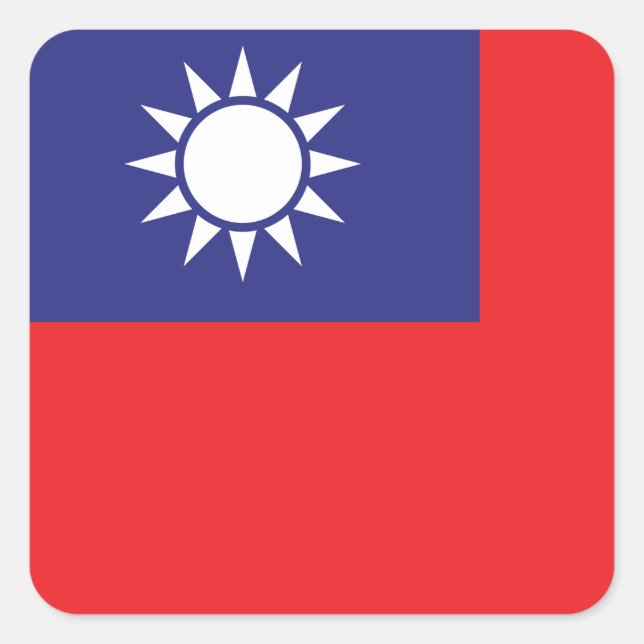 Taiwan Flag Square Sticker (Front)