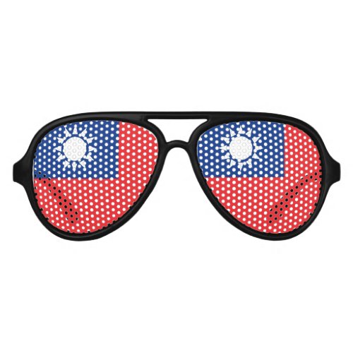 Taiwan flag Taiwanese Aviator Sunglasses