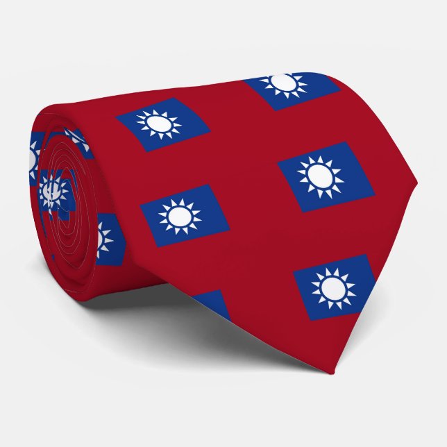 Taiwan flag Taiwanese Neck Tie (Rolled)