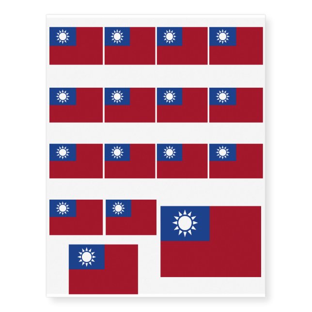 Taiwan flag Taiwanese Temporary Tattoos (Front)