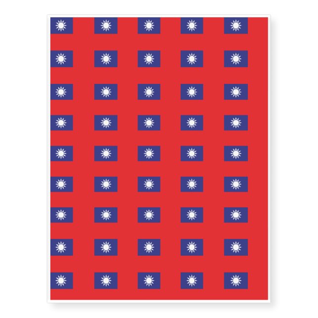 Taiwan Flag Temporary Tattoos (Front)