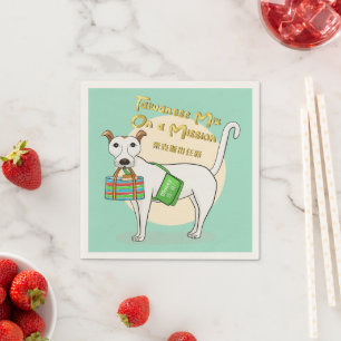 Taiwan Mix Dog on a Mission – Funny Breakfast Runn Napkins