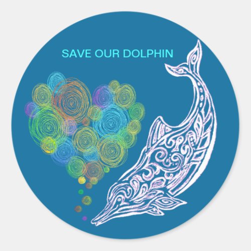 TAIWAN PINK DOLPHIN TATTOO CLASSIC ROUND STICKER