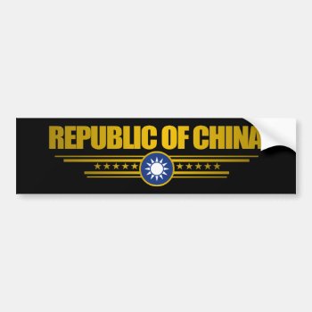 Taiwan (republic Of China) Flag Bumper Sticker by NativeSon01 at Zazzle