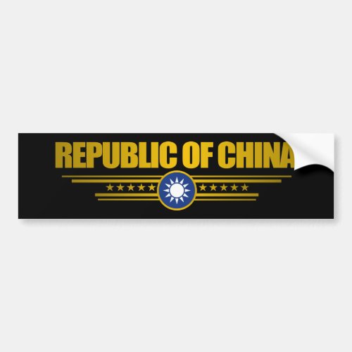 Taiwan Republic of China Flag Bumper Sticker
