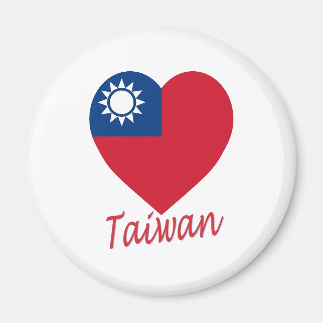Taiwan (Republic of China) Flag Heart Magnet (Front)