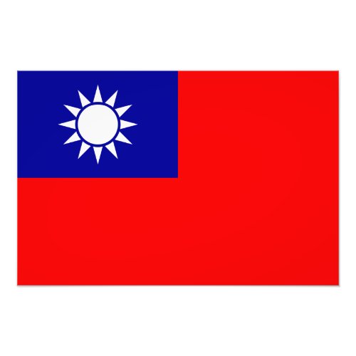 Taiwan  Republic of China Flag Photo Print