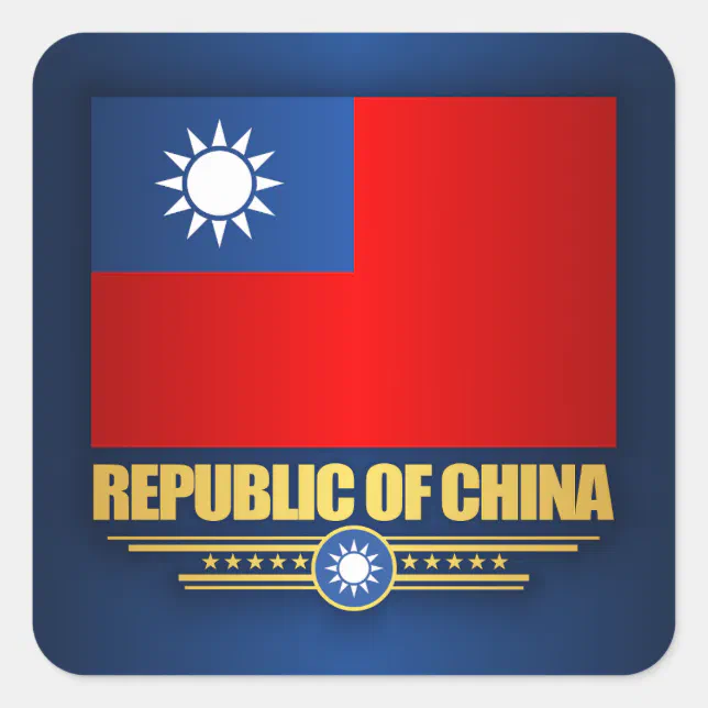 Taiwan (Republic of China) Flag Square Sticker | Zazzle