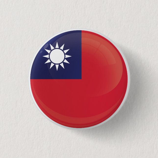 Taiwan  Round Icon Flag  Button (Front)