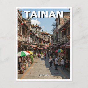 Taiwan Tainan Street Travel Postcard