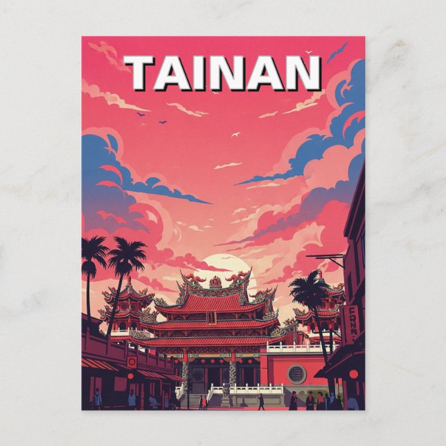 Taiwan Tainan Temple Travel Postcard (Front)