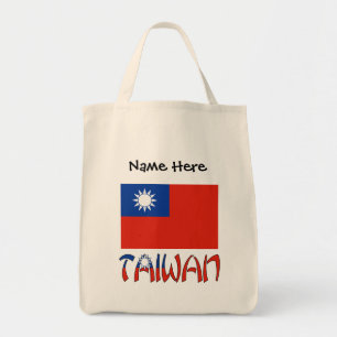 Taiwan Taiwanese Flag Black Personalization Tote Bag