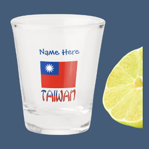 Taiwan Taiwanese Flag Blue Personalization Shot Glass