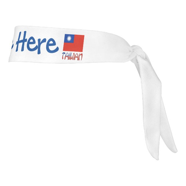 Taiwan Taiwanese Flag Blue Personalization  Tie Headband (Rotate 90)