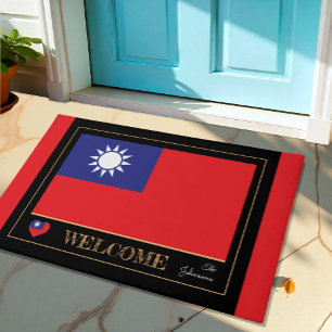 Taiwan & Taiwanese Flag house mats/sports Welcome Doormat