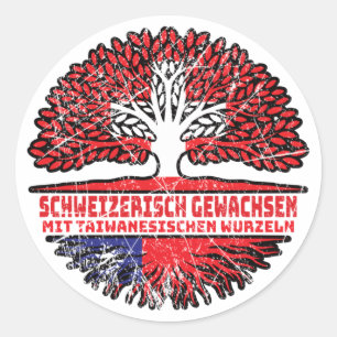 Taiwan Taiwanese Swiss Baum Root Classic Round Sticker