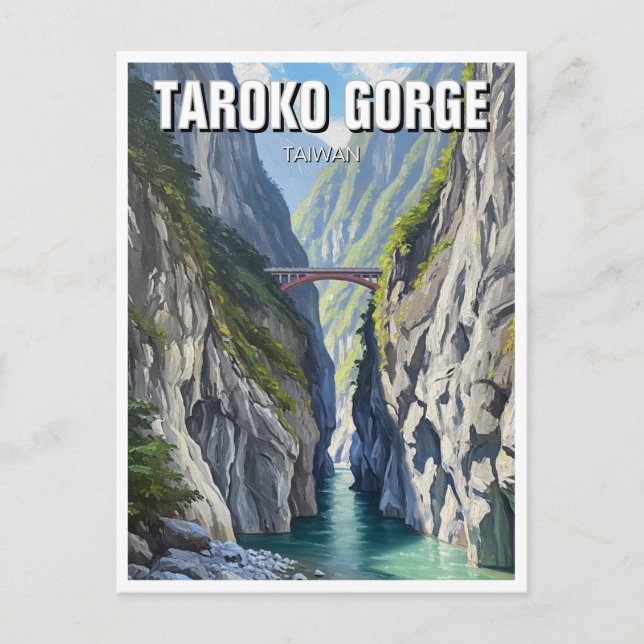 Taiwan Taroko Gorge Travel Postcard (Front)