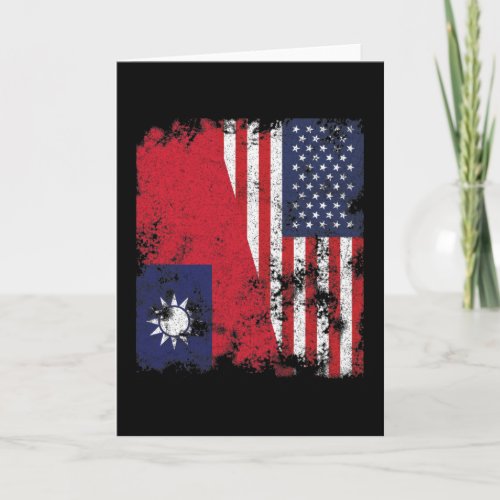 Taiwan USA Flag _ Half American Card