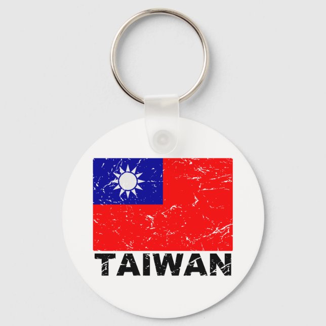 Taiwan Vintage Flag Keychain (Front)