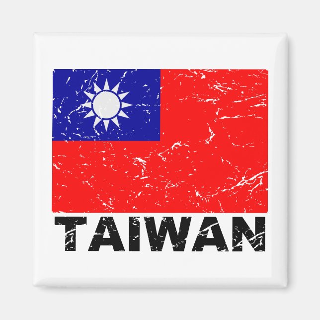 Taiwan Vintage Flag Magnet (Front)