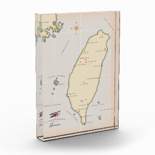 Taiwan Vintage Map Photo Block