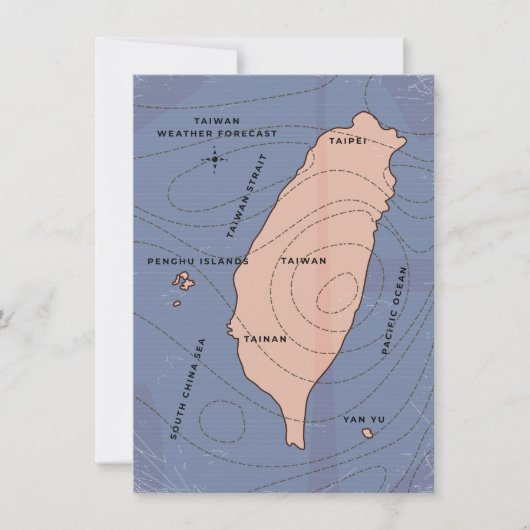 Taiwan Vintage style weather map (Front)