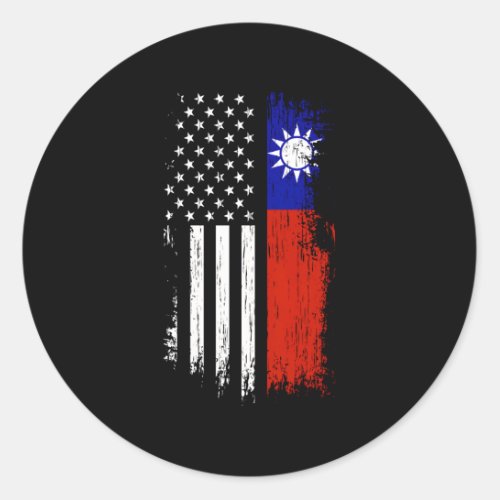 Taiwanese American Flag Pride Taiwan Usa Classic Round Sticker