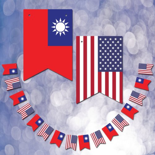 Taiwanese American Flags Party Taiwan  USA Bunting Flags
