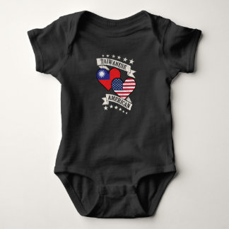 Taiwanese American Heart Flags Taiwan America Baby Bodysuit