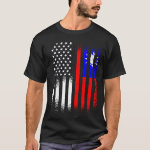 Taiwanese American Patriot Grown Country USA Flags T-Shirt