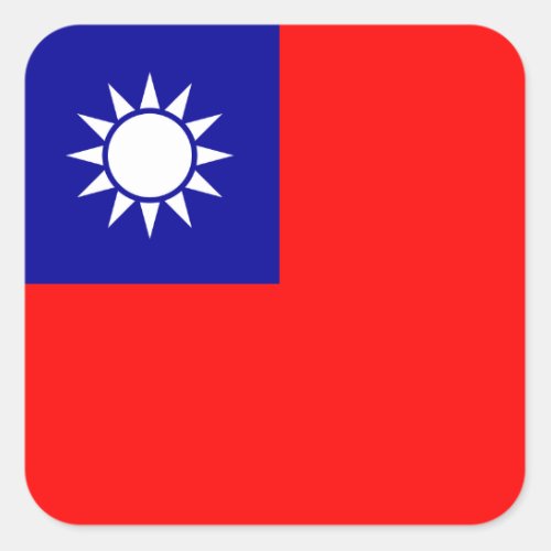 Taiwanese Flag Flag of Taiwan Square Sticker