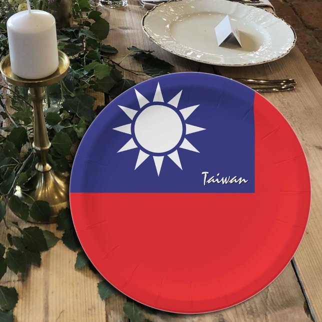 Taiwanese Flag plates, party, sports, Taiwan Paper Plates (Creator Uploaded)