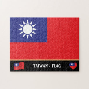 Taiwanese Flag & Taiwanese country / Taiwan Jigsaw Puzzle