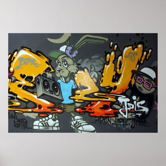 Taiwanese graffiti, Taipei, Taiwan Poster (Front)
