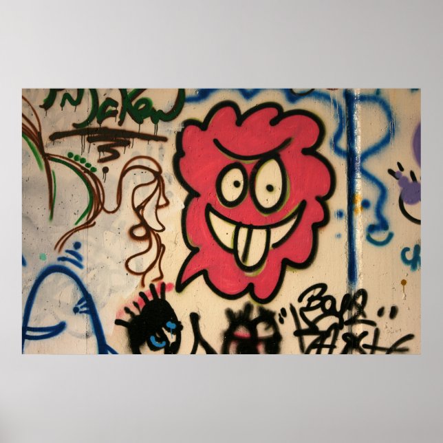 Taiwanese graffiti, Taipei, Taiwan Poster (Front)