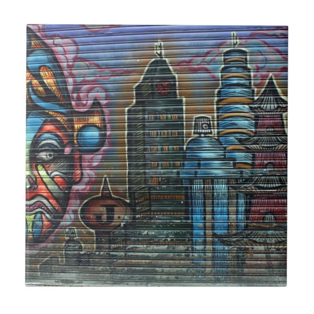 Taiwanese graffiti, Taipei, Taiwan Tile (Front)