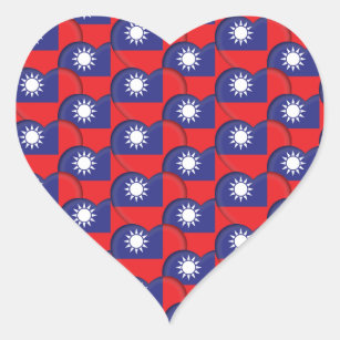 Taiwanese Hearts & Taiwanese Flag / Taiwan Heart Sticker