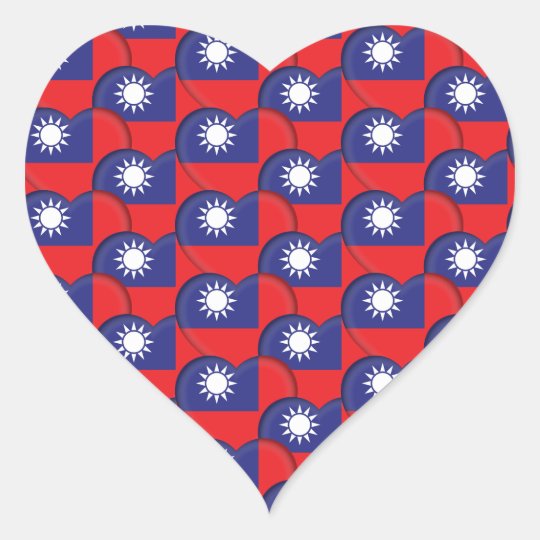 Taiwanese Hearts & Taiwanese Flag / Taiwan Heart Sticker | Zazzle.com