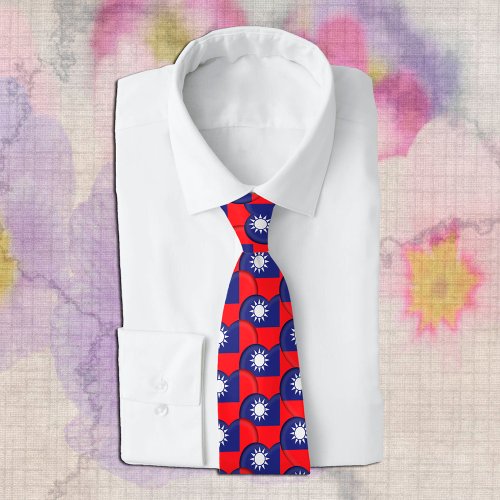 Taiwanese Hearts  Taiwanese Flag  Taiwan Neck Tie