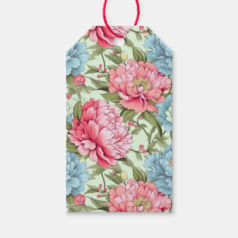 Taiwanese Peonies Gift Tags (Front)